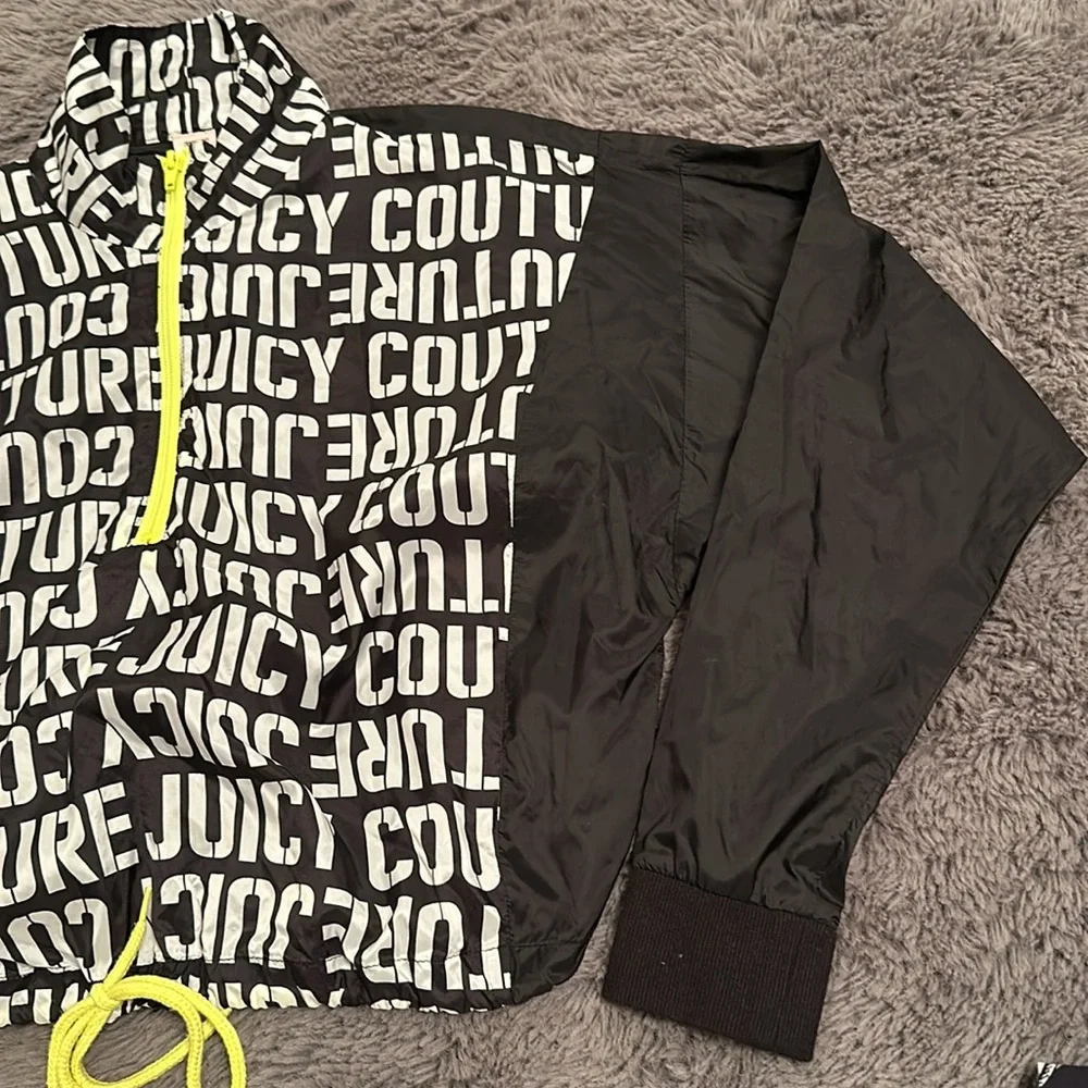Juicy by Juicy Couture Colorblock Monogram Quarter Zip Windbreaker Size Small - Picture 5 of 7